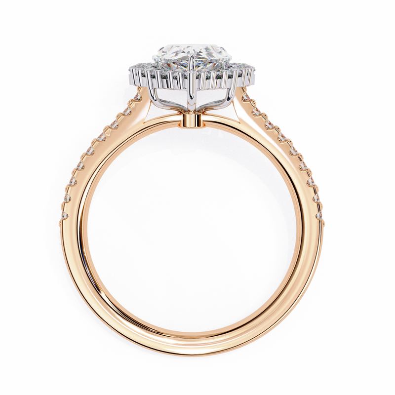 14k IGI certified pear ring with E-F color VVS-VS clarity diamonds 140