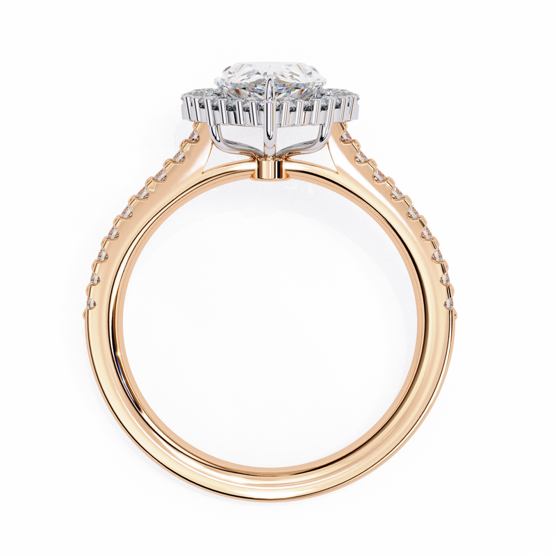 14k IGI certified pear ring with E-F color VVS-VS clarity diamonds 140