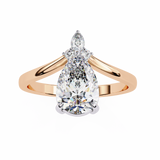 14k IGI certified pear ring with E-F color VVS-VS clarity diamonds 141