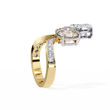 14k IGI certified pear ring with E-F color VVS-VS clarity diamonds 150