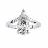 14k IGI certified pear ring with E-F color VVS-VS clarity diamonds 141