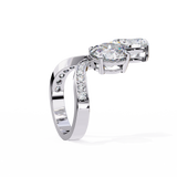 14k IGI certified pear ring with E-F color VVS-VS clarity diamonds 150
