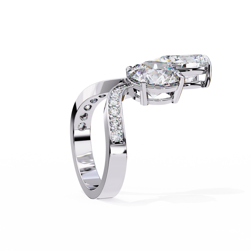 14k IGI certified pear ring with E-F color VVS-VS clarity diamonds 150