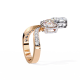 14k IGI certified pear ring with E-F color VVS-VS clarity diamonds 150