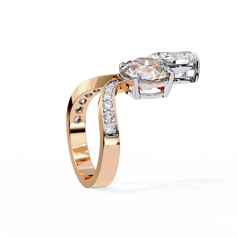 14k IGI certified pear ring with E-F color VVS-VS clarity diamonds 150