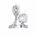 14k IGI certified pear ring with E-F color VVS-VS clarity diamonds 150