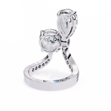 14K Lab Grown Diamond Pear Two Stone Ring, E-F Color, VVS-VS Clarity