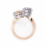 14K Lab Grown Diamond Pear Two Stone Ring, E-F Color, VVS-VS Clarity