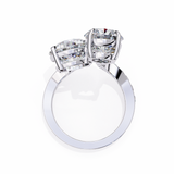 14K Lab Grown Diamond Pear Two Stone Ring, E-F Color, VVS-VS Clarity