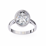 14k IGI certified oval ring with E-F color VVS-VS clarity diamonds 142