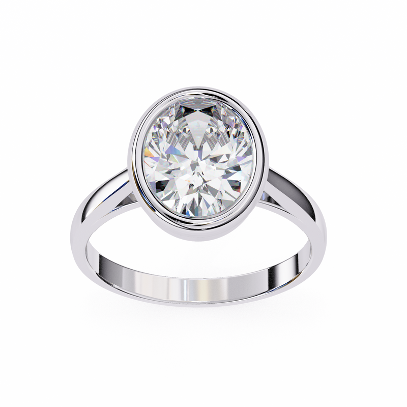 14k IGI certified oval ring with E-F color VVS-VS clarity diamonds 142