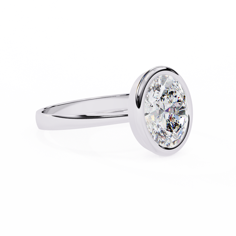 14k IGI certified oval ring with E-F color VVS-VS clarity diamonds 142