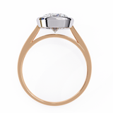 14K Lab Grown Diamond Oval Bezel Engagement Ring, E-F Color, VVS-VS Clarity