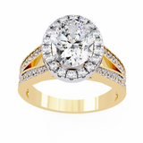 14k IGI certified oval ring with E-F color VVS-VS clarity diamonds 143