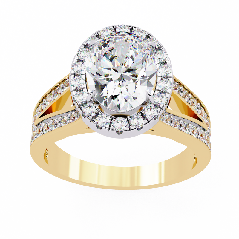 14k IGI certified oval ring with E-F color VVS-VS clarity diamonds 143