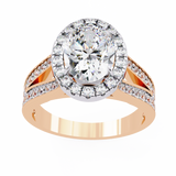 14k IGI certified oval ring with E-F color VVS-VS clarity diamonds 143