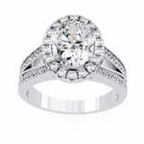 14k IGI certified oval ring with E-F color VVS-VS clarity diamonds 143