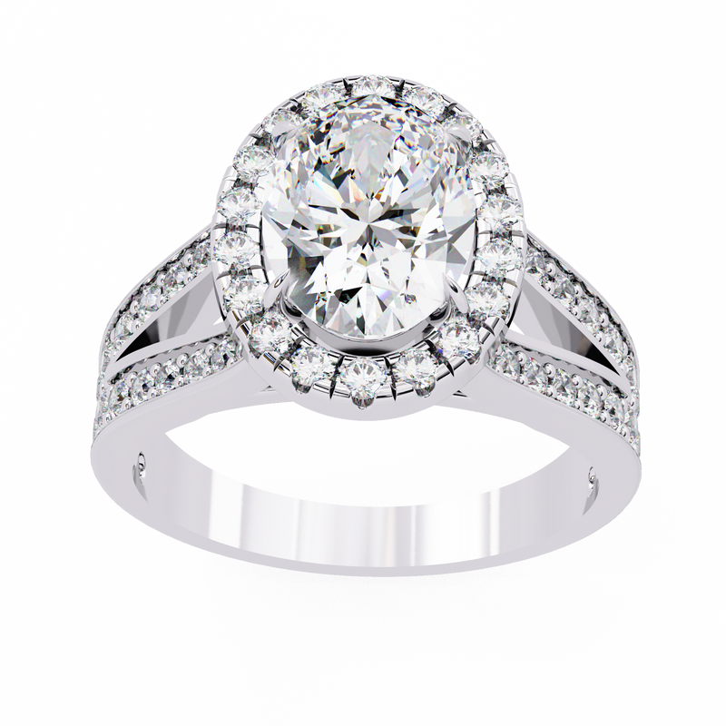 14k IGI certified oval ring with E-F color VVS-VS clarity diamonds 143