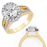 14k IGI certified oval ring with E-F color VVS-VS clarity diamonds 143