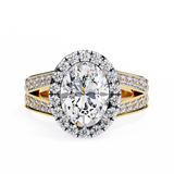 14k IGI certified oval ring with E-F color VVS-VS clarity diamonds 143