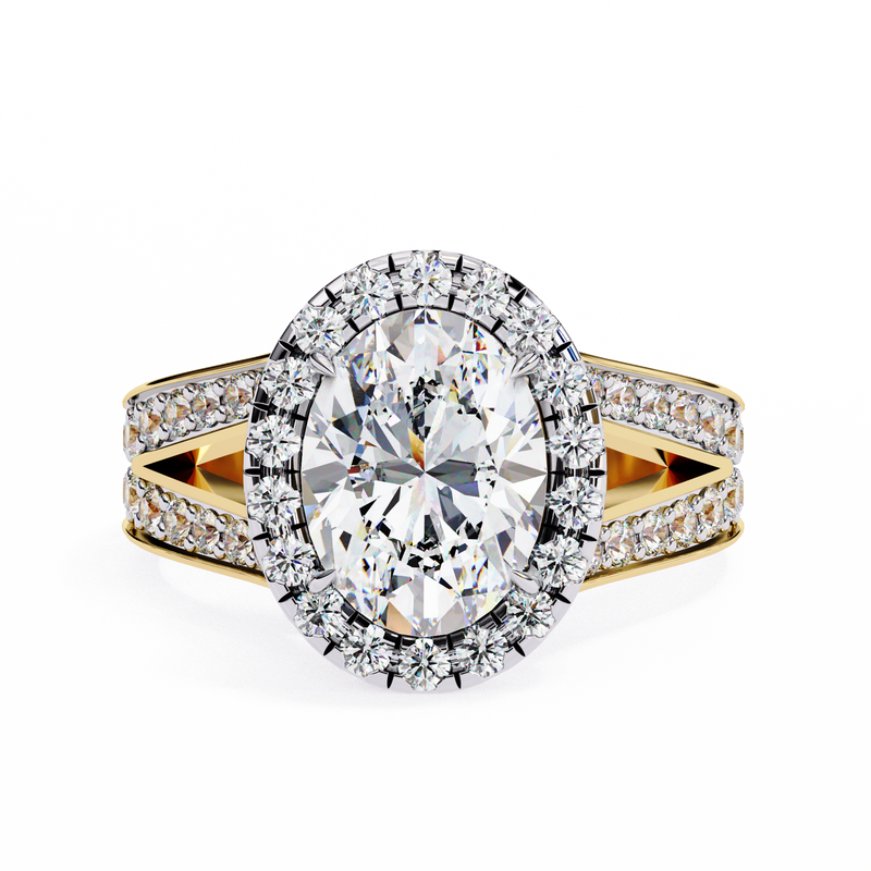 14k IGI certified oval ring with E-F color VVS-VS clarity diamonds 143