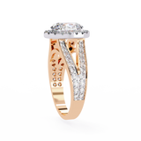 14K Lab Grown Diamond Oval Halo Split Shank Engagement Ring, E-F Color, VVS-VS Clarity
