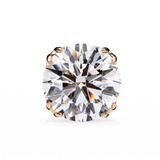 14K White Gold IGI Certified Round Solitaire Stud Earrings, 4 Double split Prong, D-E Color, VVS/VS Clarity
