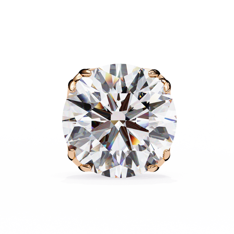 14K White Gold IGI Certified Round Solitaire Stud Earrings, 4 Double split Prong, D-E Color, VVS/VS Clarity