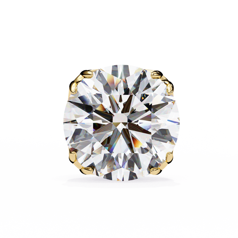 14K White Gold IGI Certified Round Solitaire Stud Earrings, 4 Double split Prong, D-E Color, VVS/VS Clarity