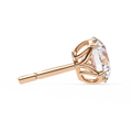 14K White Gold IGI Certified Round Solitaire Stud Earrings, 4 Double split Prong, D-E Color, VVS/VS Clarity