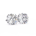 14K White Gold IGI Certified Round Solitaire Stud Earrings, 4 Double split Prong, D-E Color, VVS/VS Clarity