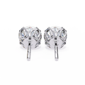 14K White Gold IGI Certified Round Solitaire Stud Earrings, 4 Double split Prong, D-E Color, VVS/VS Clarity