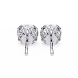 14K White Gold IGI Certified Round Solitaire Stud Earrings, 4 Double split Prong, D-E Color, VVS/VS Clarity