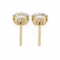 14K White Gold IGI Certified Round Solitaire Stud Earrings, 4 Double split Prong, D-E Color, VVS/VS Clarity