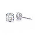 14K White Gold IGI Certified Round Solitaire Stud Earrings, 4 Double split Prong, D-E Color, VVS/VS Clarity