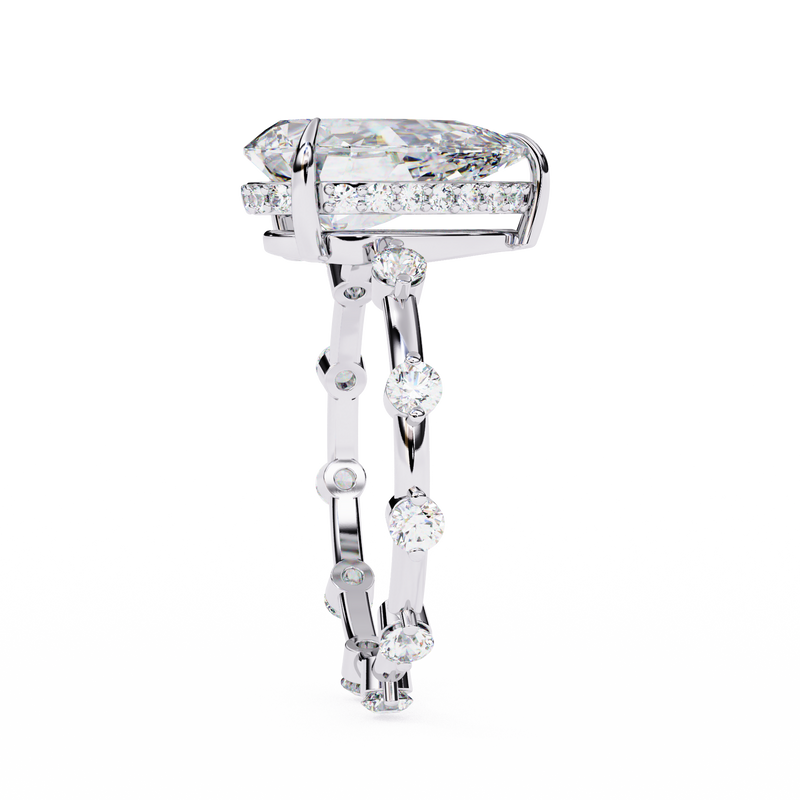 14k IGI certified pear ring with E-F color VVS-VS clarity diamonds 144