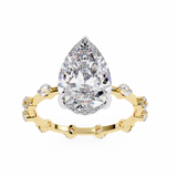 14k IGI certified pear ring with E-F color VVS-VS clarity diamonds 144