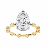 14k IGI certified pear ring with E-F color VVS-VS clarity diamonds 144