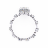 14K Lab Grown Diamond Hidden Halo Pear Engagement Ring, E-F Color, VVS-VS Clarity