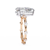 14K Lab Grown Diamond Hidden Halo Pear Engagement Ring, E-F Color, VVS-VS Clarity