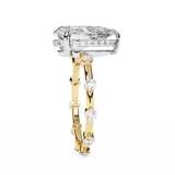 14K Lab Grown Diamond Hidden Halo Pear Engagement Ring, E-F Color, VVS-VS Clarity