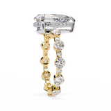 14k IGI certified pear ring with E-F color VVS-VS clarity diamonds 145