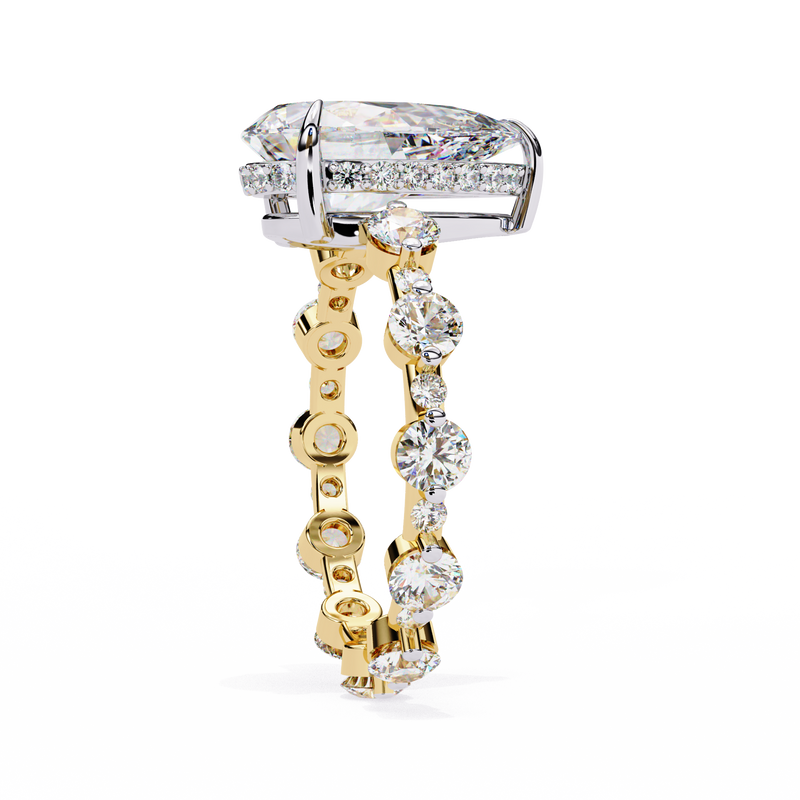 14k IGI certified pear ring with E-F color VVS-VS clarity diamonds 145