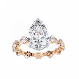 14k IGI certified pear ring with E-F color VVS-VS clarity diamonds 145