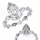 14k IGI certified pear ring with E-F color VVS-VS clarity diamonds 145