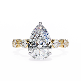 14k IGI certified pear ring with E-F color VVS-VS clarity diamonds 145