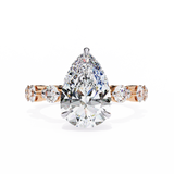 14k IGI certified pear ring with E-F color VVS-VS clarity diamonds 145