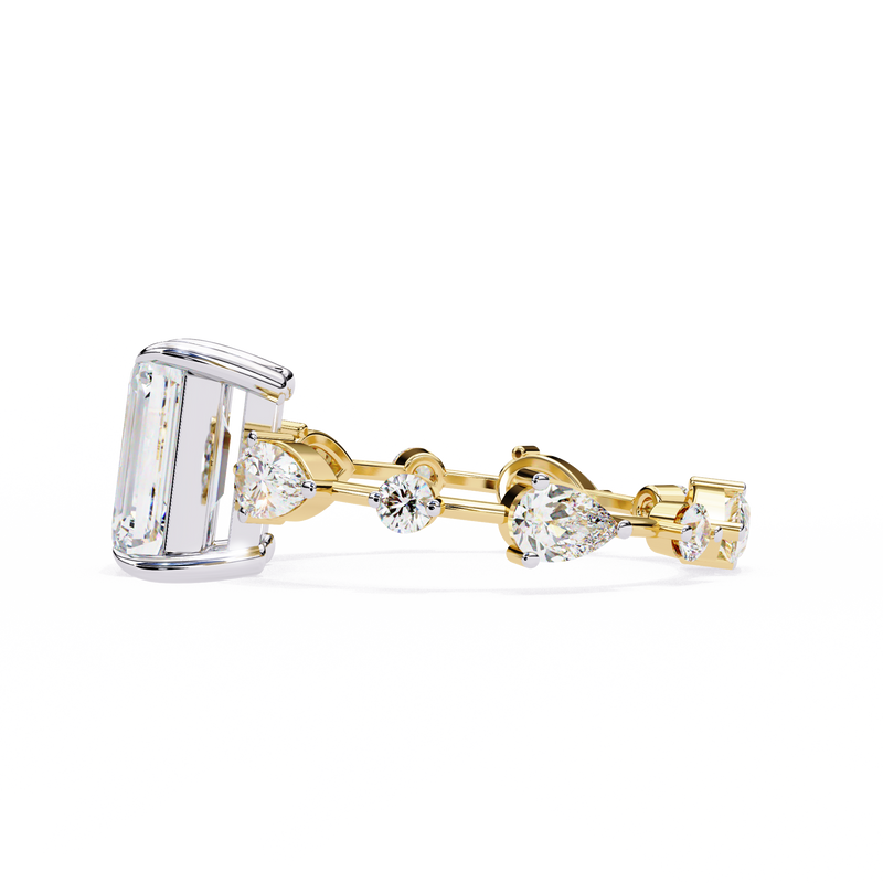 14k IGI certified radiant ring with E-F color VVS-VS clarity diamonds 146