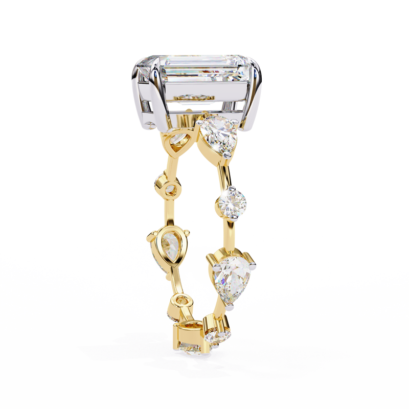14k IGI certified radiant ring with E-F color VVS-VS clarity diamonds 146