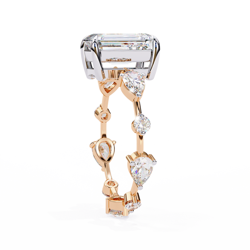 14k IGI certified radiant ring with E-F color VVS-VS clarity diamonds 146